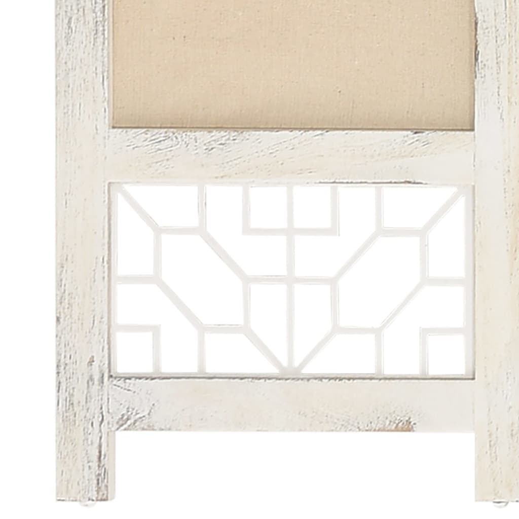 vidaXL 3-Panel Room Divider Cream 105x165 cm Fabric
