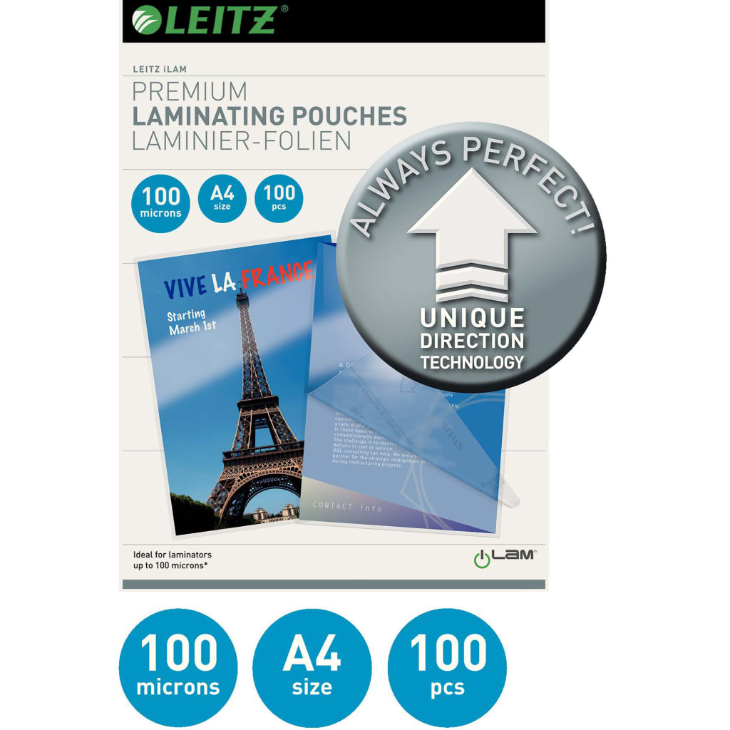 Leitz Lami-Pouches ILAM 100 Microns A4 100 pcs