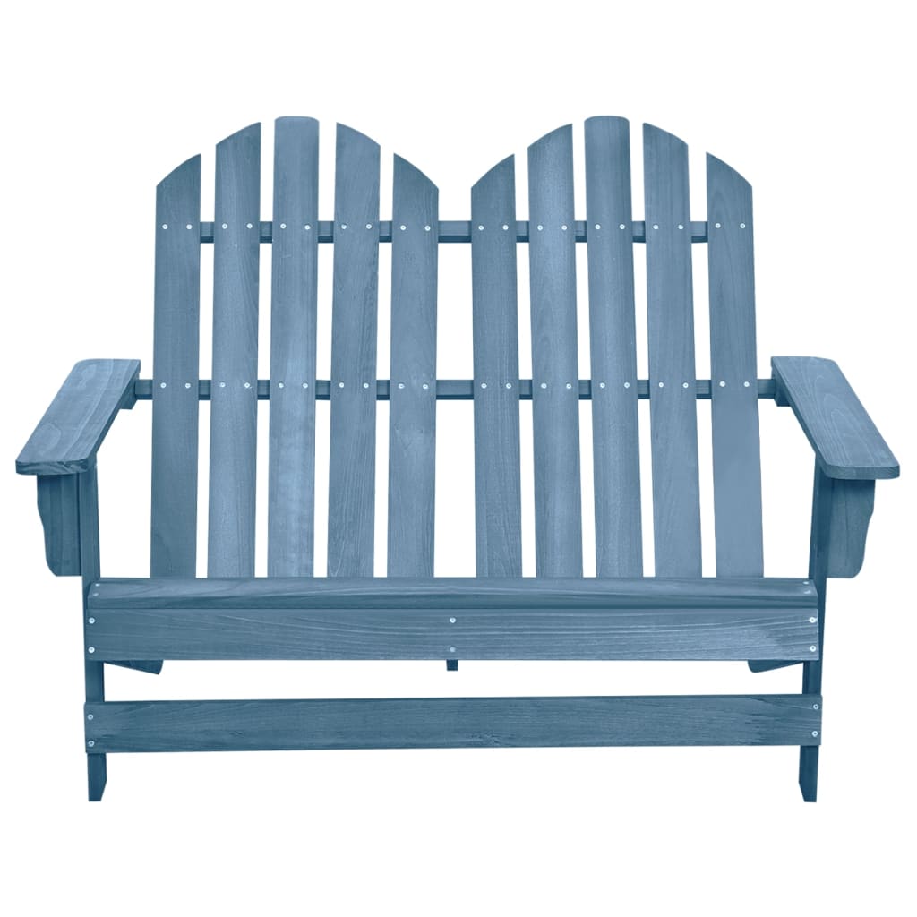 vidaXL 2-Seater Garden Adirondack Chair Solid Fir Wood Blue