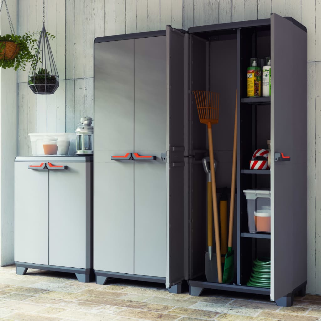 Keter Multipurpose Storage Cabinet Stilo Grey and Black 173 cm
