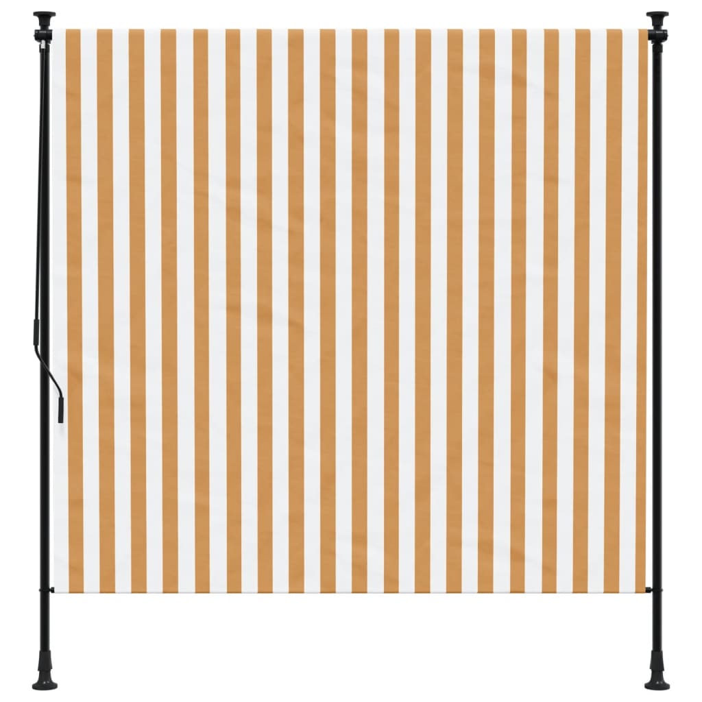 vidaXL Outdoor Roller Blind Orange and White 150x270 cm Fabric&Steel