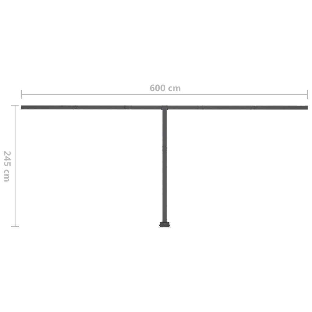 vidaXL Freestanding Manual Retractable Awning 600x300 cm Orange/Brown