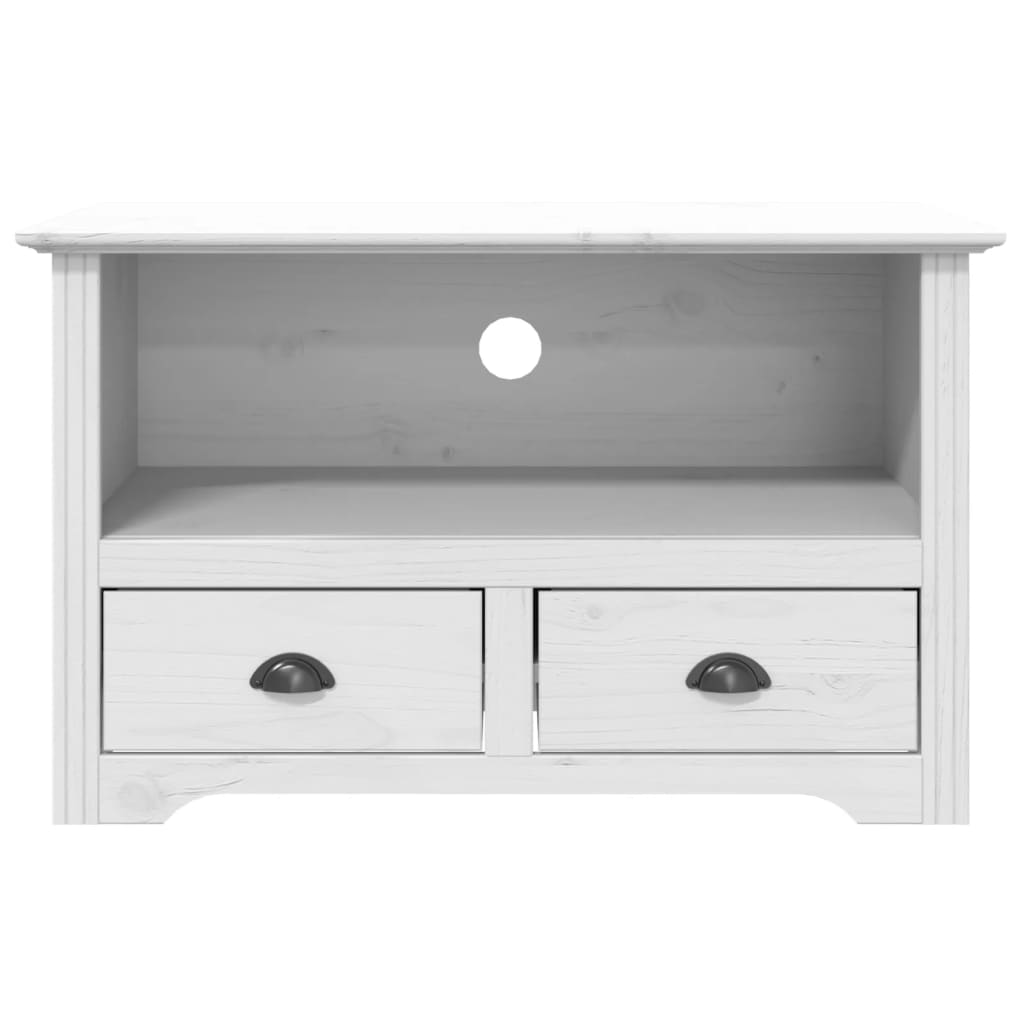 vidaXL TV Cabinet with 2 Drawers BODO White 91x43x56 cm Solid Wood Pine