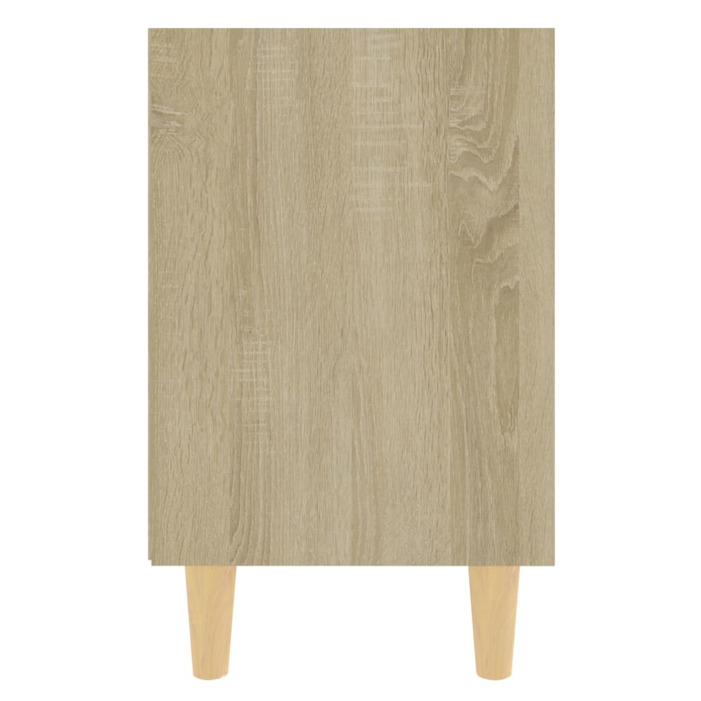 vidaXL Bed Cabinet with Solid Wood Legs Sonoma Oak 40x30x50 cm