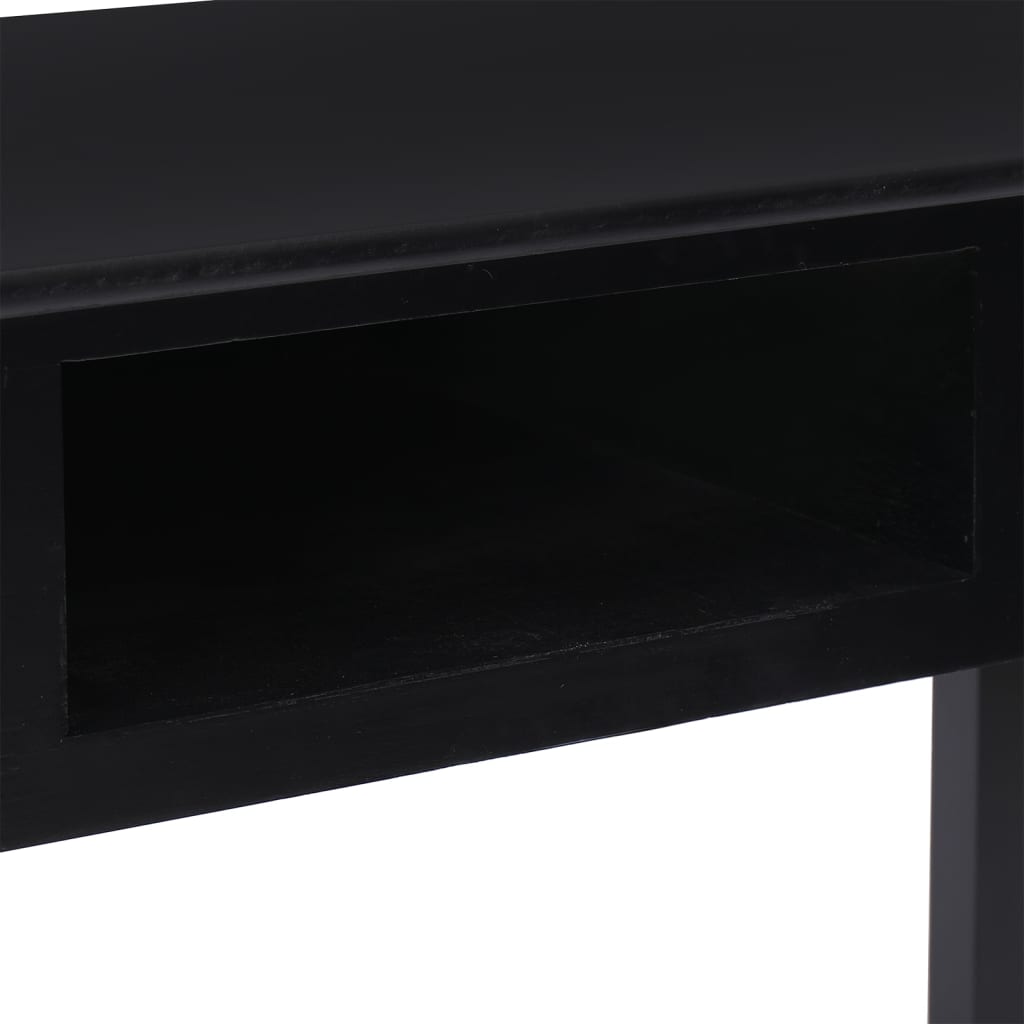 vidaXL Writing Desk Black 108x45x76 cm Solid Wood Paulownia
