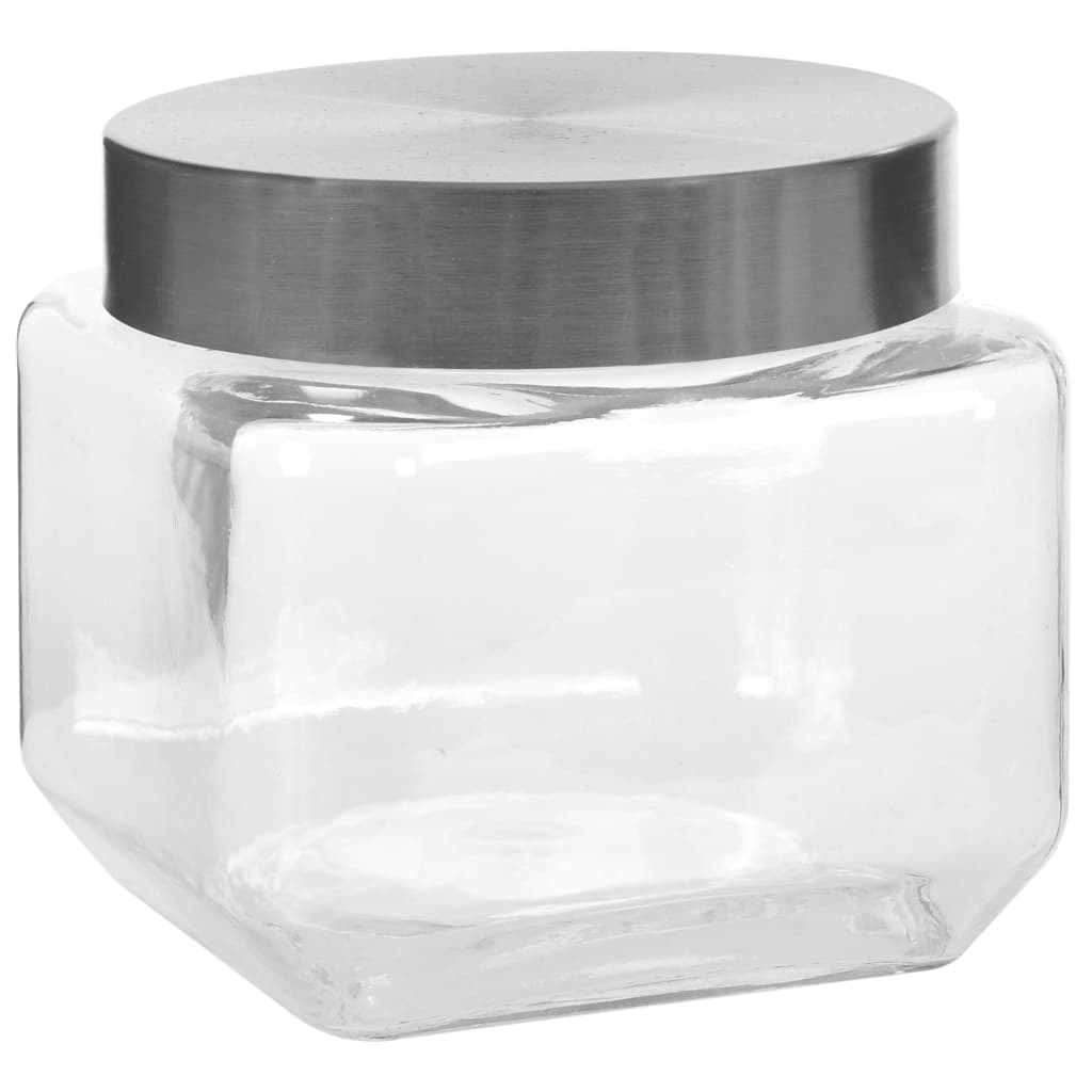 vidaXL Storage Jars with Silver Lid 6 pcs 800 ml