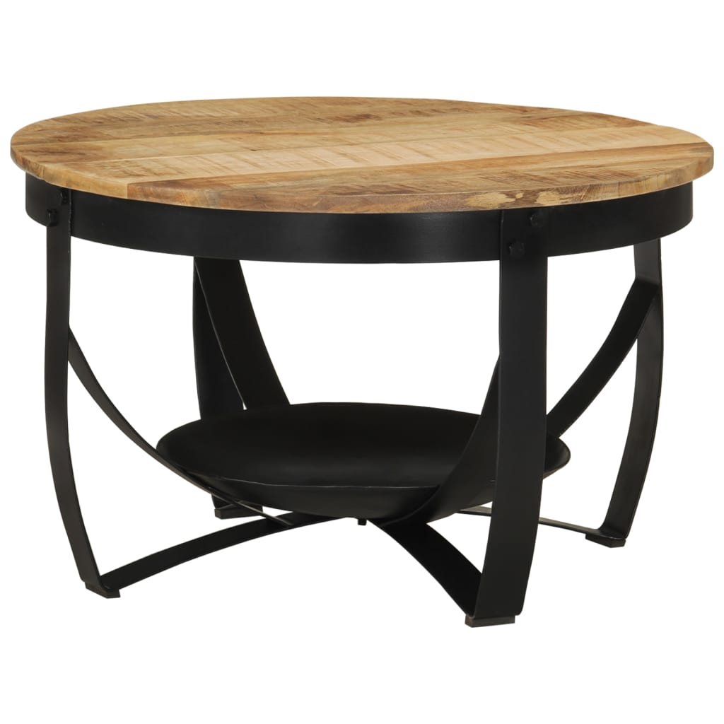 vidaXL Coffee Table Ø 68x43 cm Solid Wood Mango and Iron