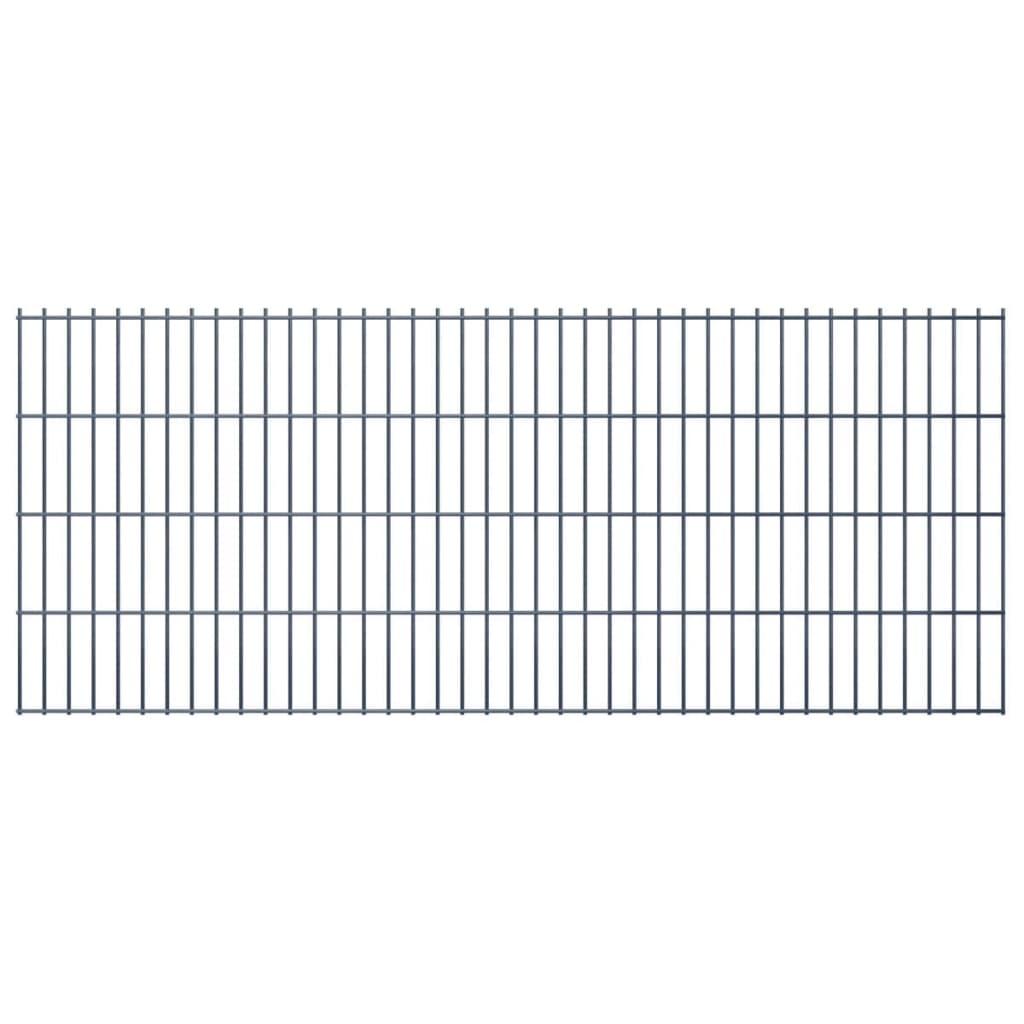 vidaXL 2D Gabion Fence Galvanised Steel 2.008x0.83 m 8 m (Total Length) Grey