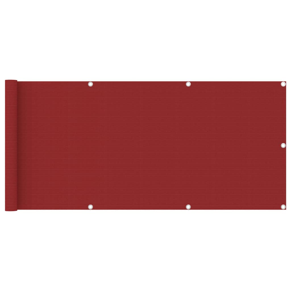 vidaXL Balcony Screen Red 75x400 cm HDPE