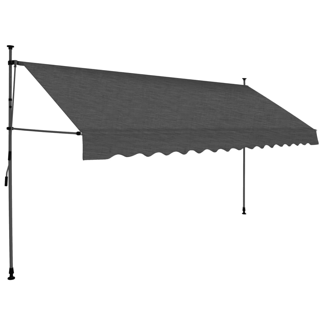 vidaXL Manual Retractable Awning with LED 400 cm Anthracite
