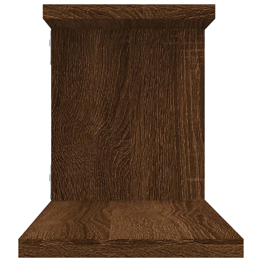 vidaXL Wall-Mounted TV Shelf Brown Oak 125x18x23 cm Engineered Wood