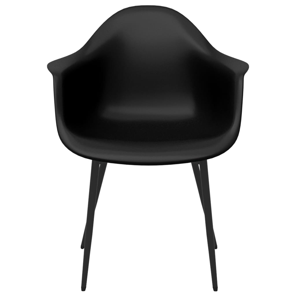 vidaXL Dining Chairs 2 pcs Black PP