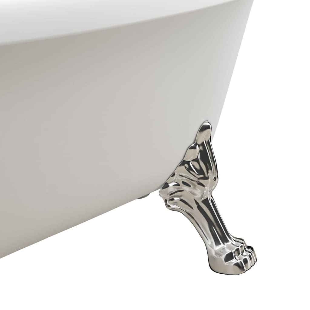 vidaXL Freestanding Bathtub and Faucet 204 L 99.5 cm Silver