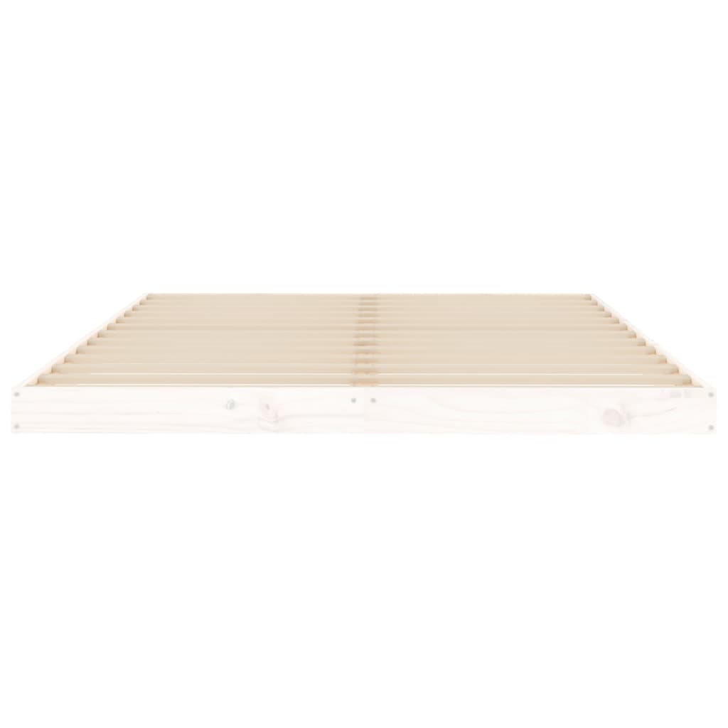 vidaXL Bed Frame White 135x190 cm Double Wood Pine