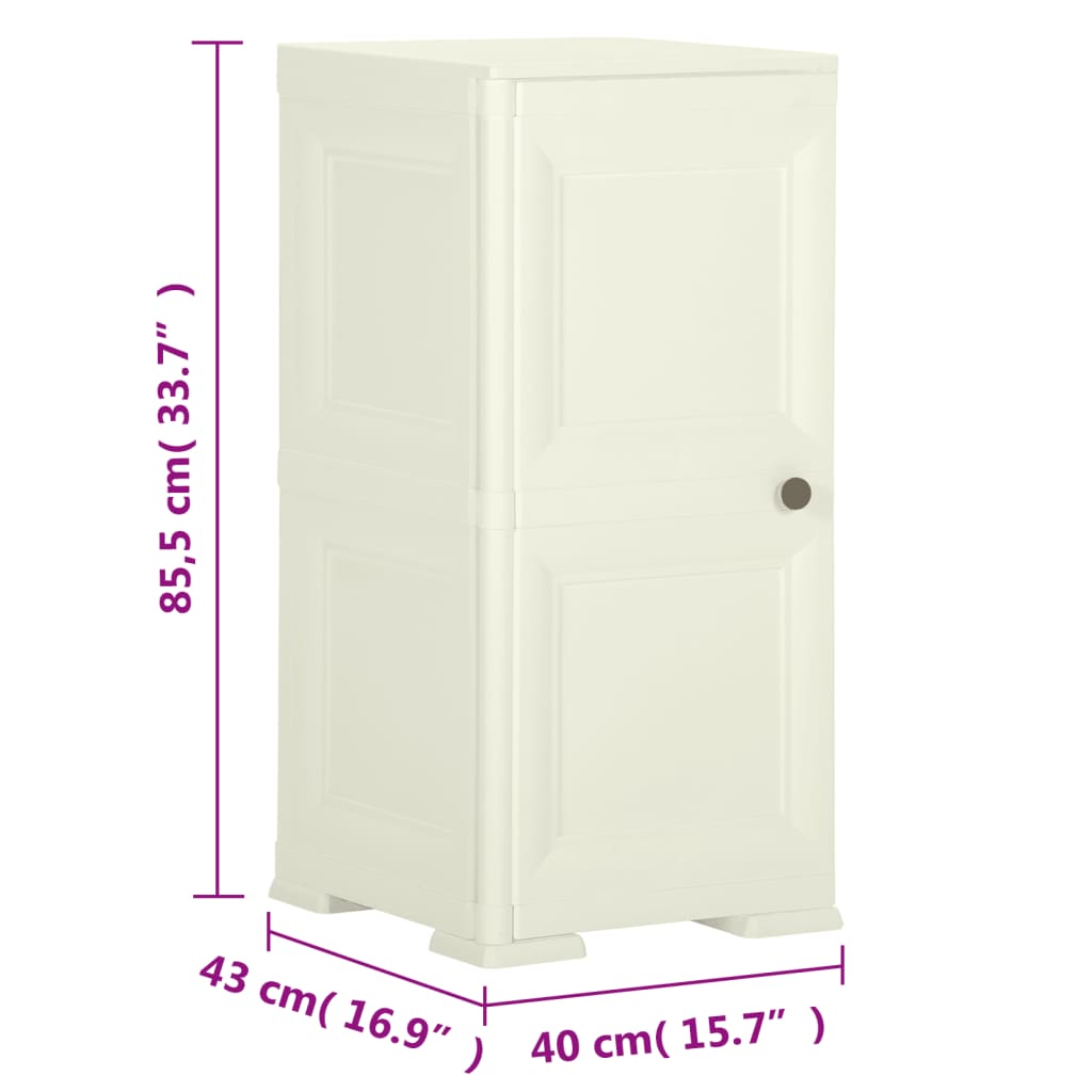 vidaXL Plastic Cabinet 40x43x85.5 cm Wood Design Vanilla Ice