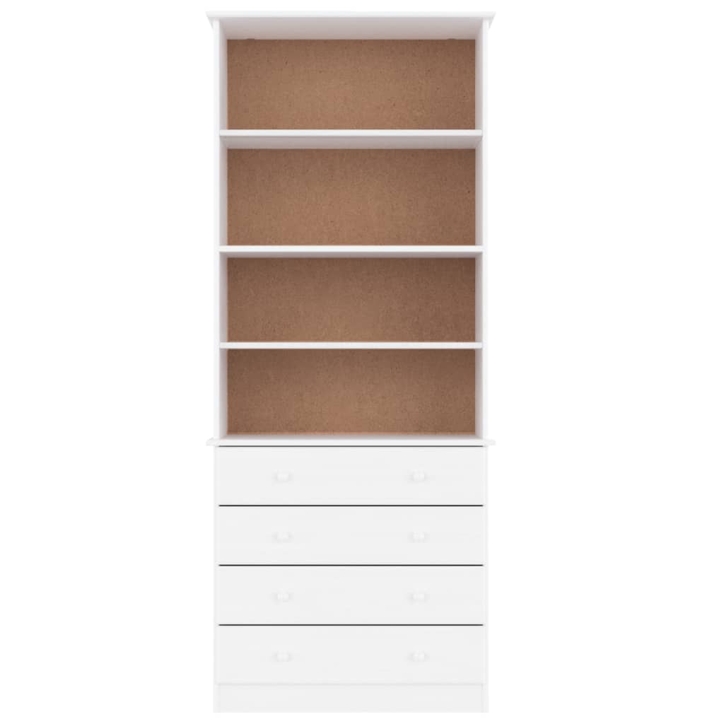 vidaXL Bookcase with Drawers ALTA White 77x35x186.5 cm Solid Wood Pine