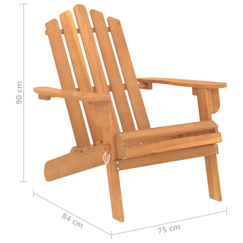 vidaXL Garden Adirondack Chair with Footrest Solid Acacia Wood