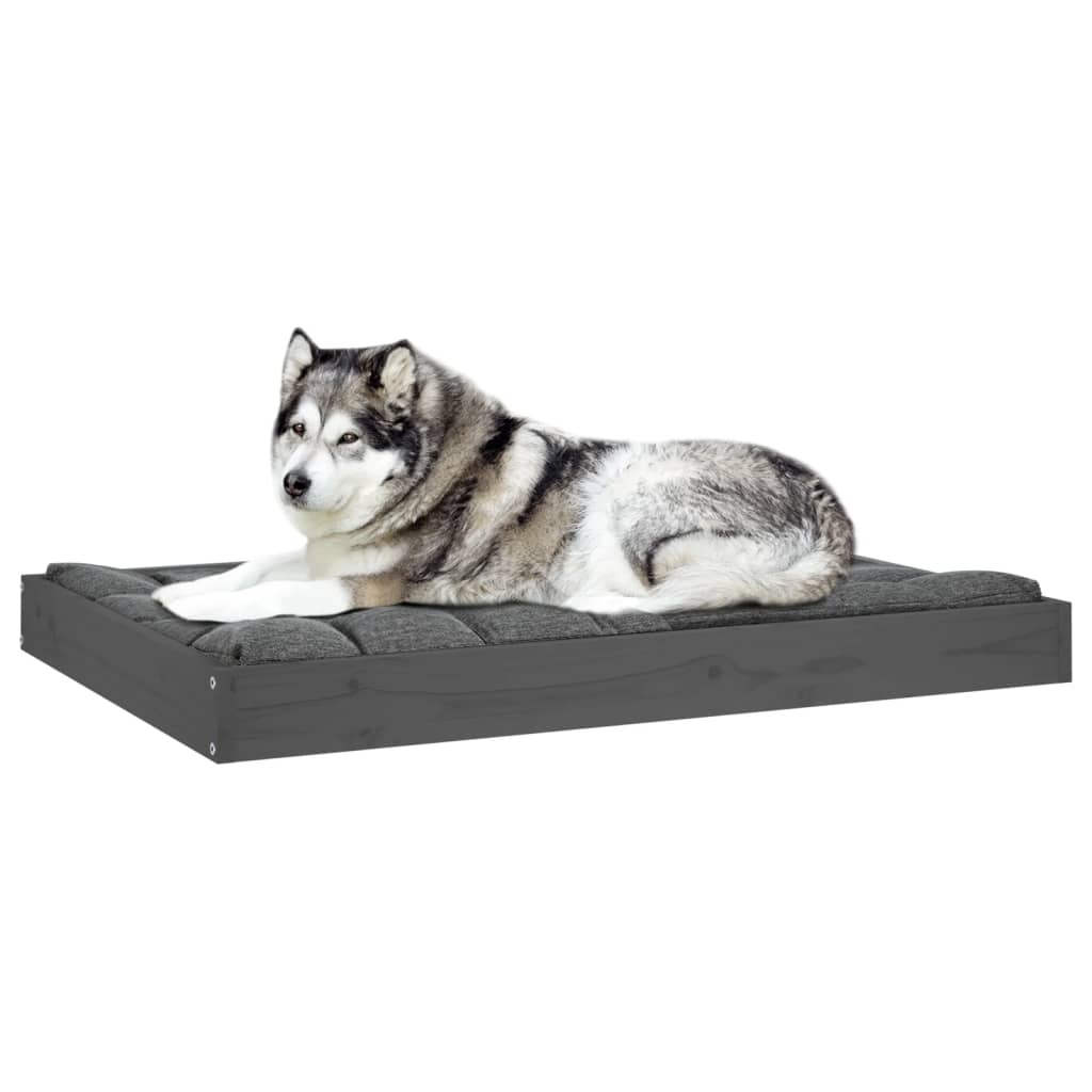 vidaXL Dog Bed Grey 101.5x74x9 cm Solid Wood Pine