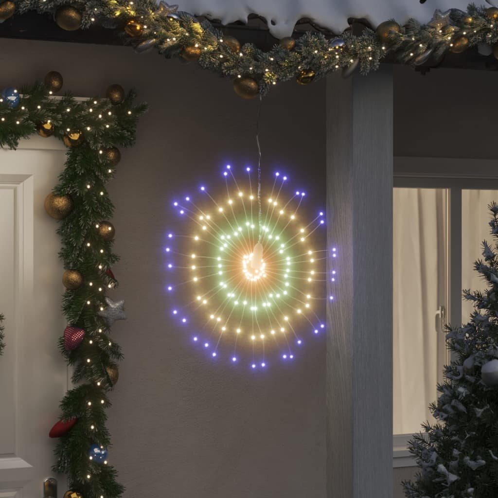 vidaXL Christmas Starburst Lights 140 LEDs 2 pcs Multicolour 17 cm