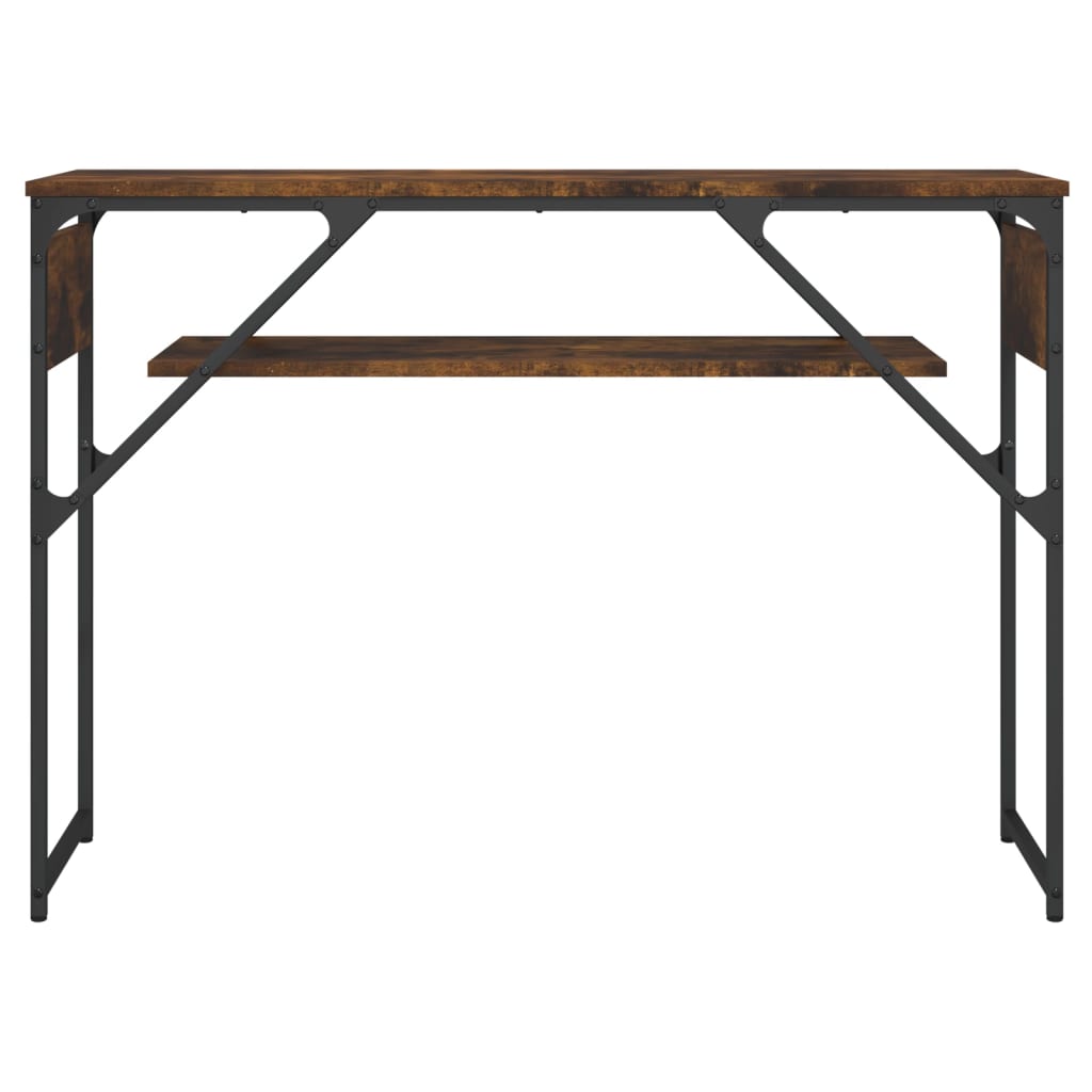 vidaXL Console Table with Shelf Smoked Oak 105x30x75cm Engineered Wood