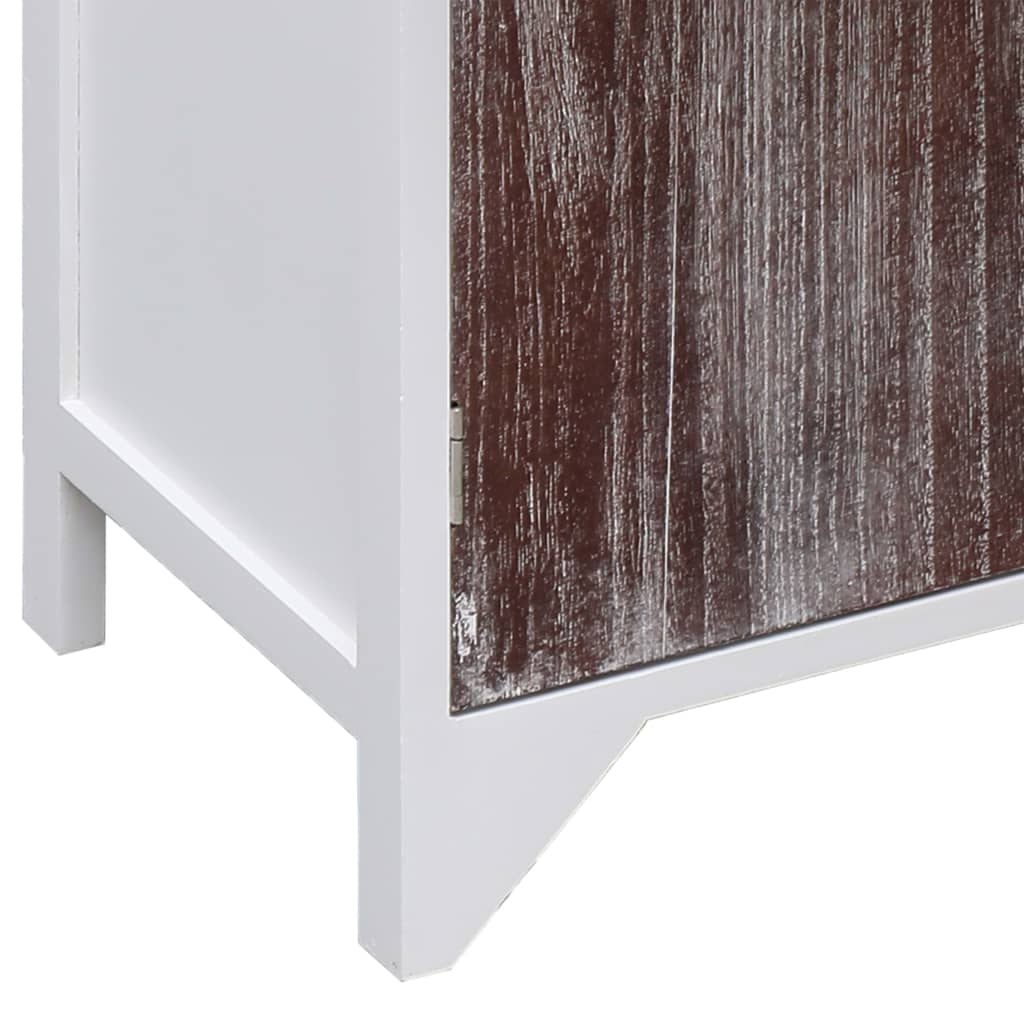 vidaXL Side Cabinet Brown and White 60x30x75 cm Paulownia Wood