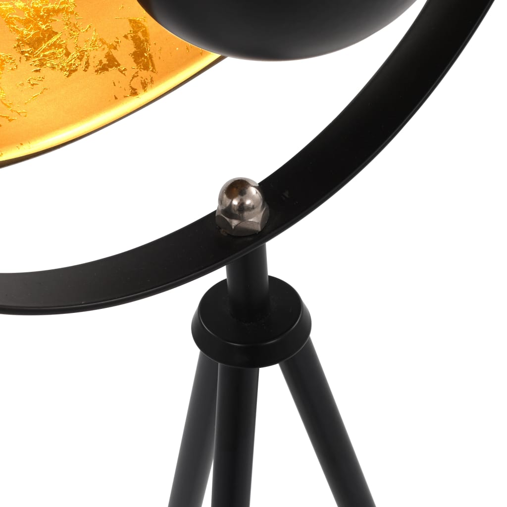 vidaXL Stand Lamp E27 Black and Gold 31 cm