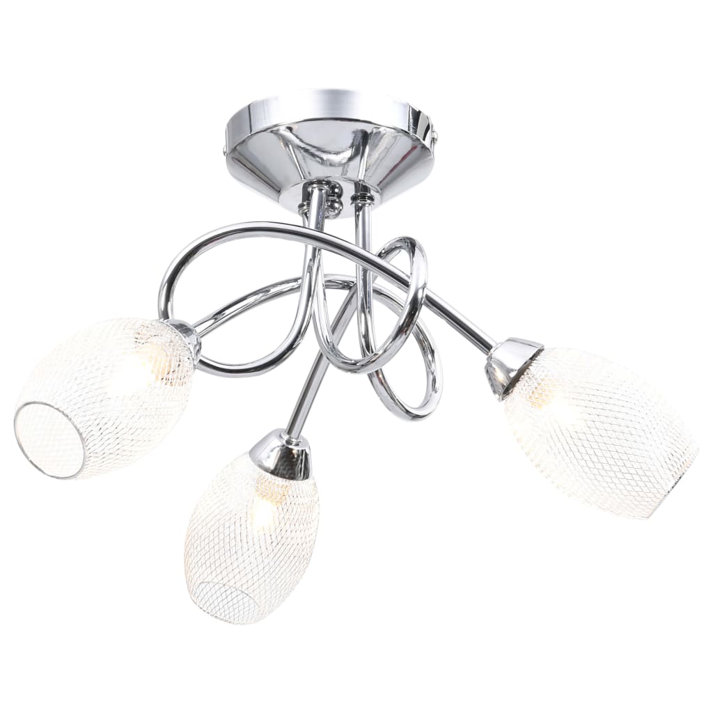 vidaXL Ceiling Lamp with Chrome Plated Lamp Shades for 3 G9 Bulbs