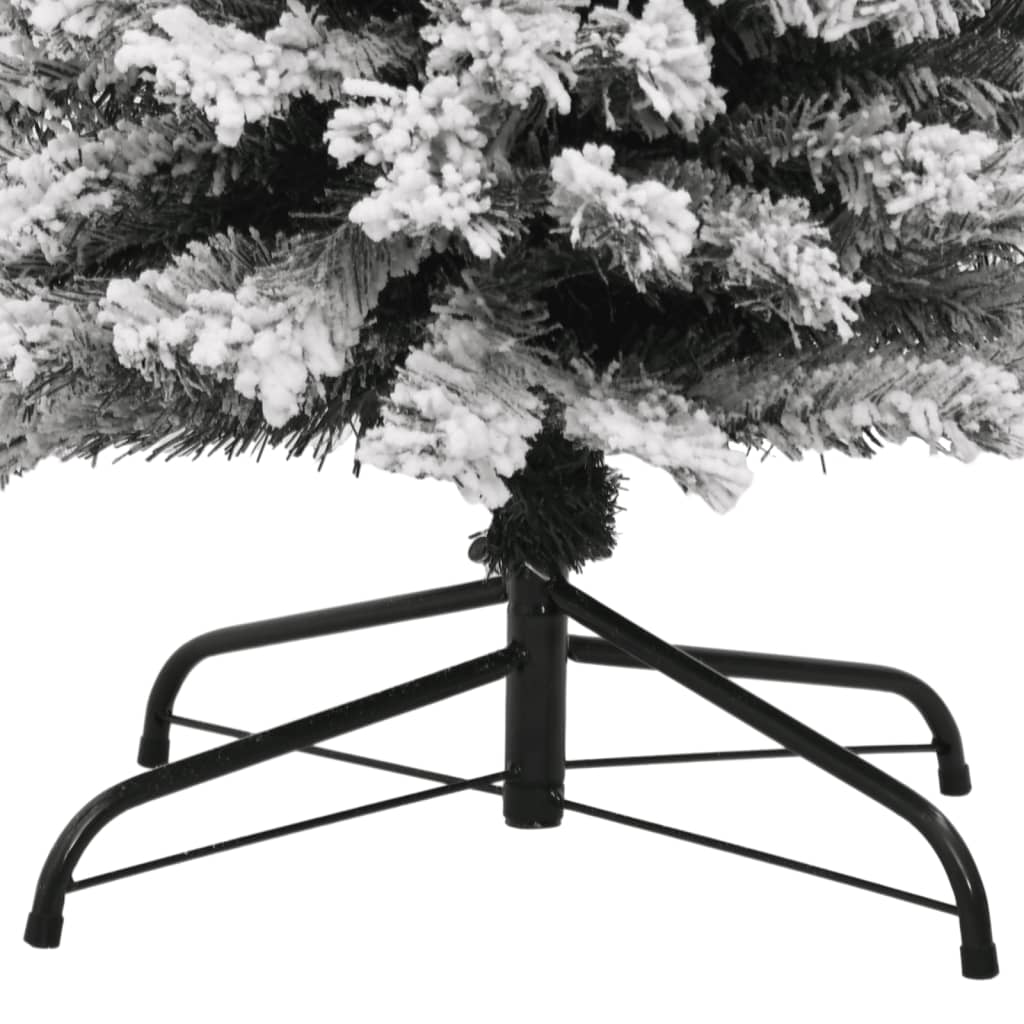 vidaXL Slim Artificial Christmas Tree with Flocked Snow Green 240 cm PVC