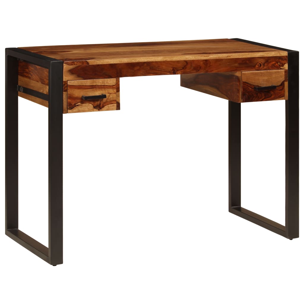 vidaXL Desk with 2 Drawers 110x50x77 cm Solid Sheesham Wood