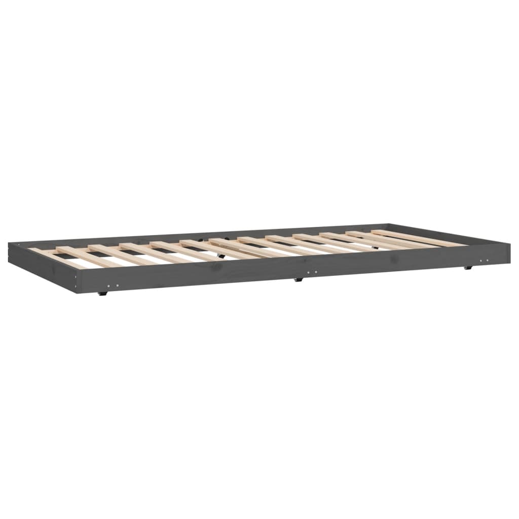 vidaXL Bed Frame Grey 100x200 cm Solid Wood Pine