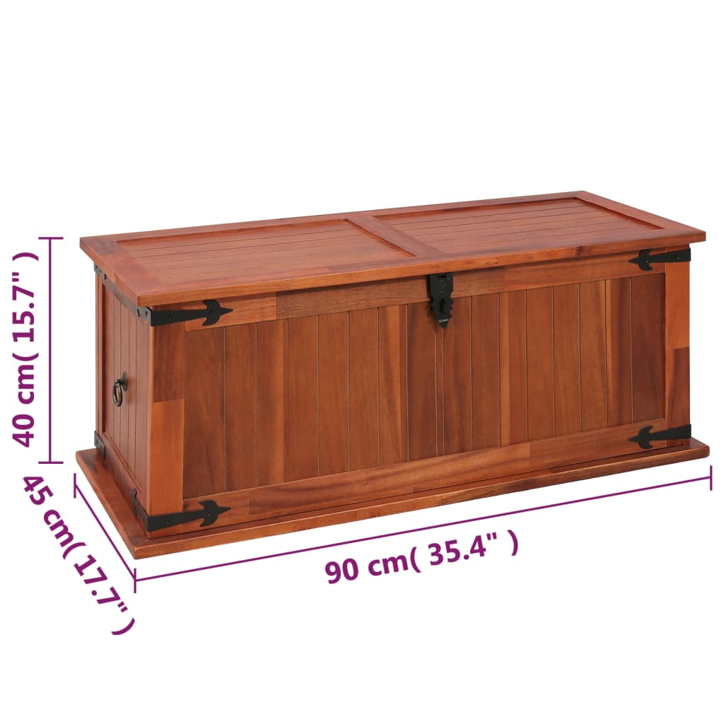 vidaXL Storage Chest 90x45x40 cm Solid Acacia Wood