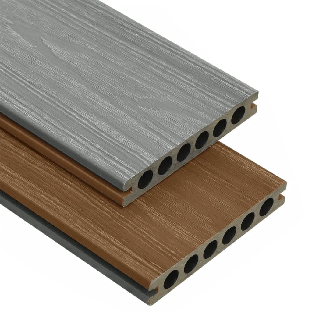vidaXL WPC Decking Boards with Accessories Brown and Grey 16 m² 2.2 m