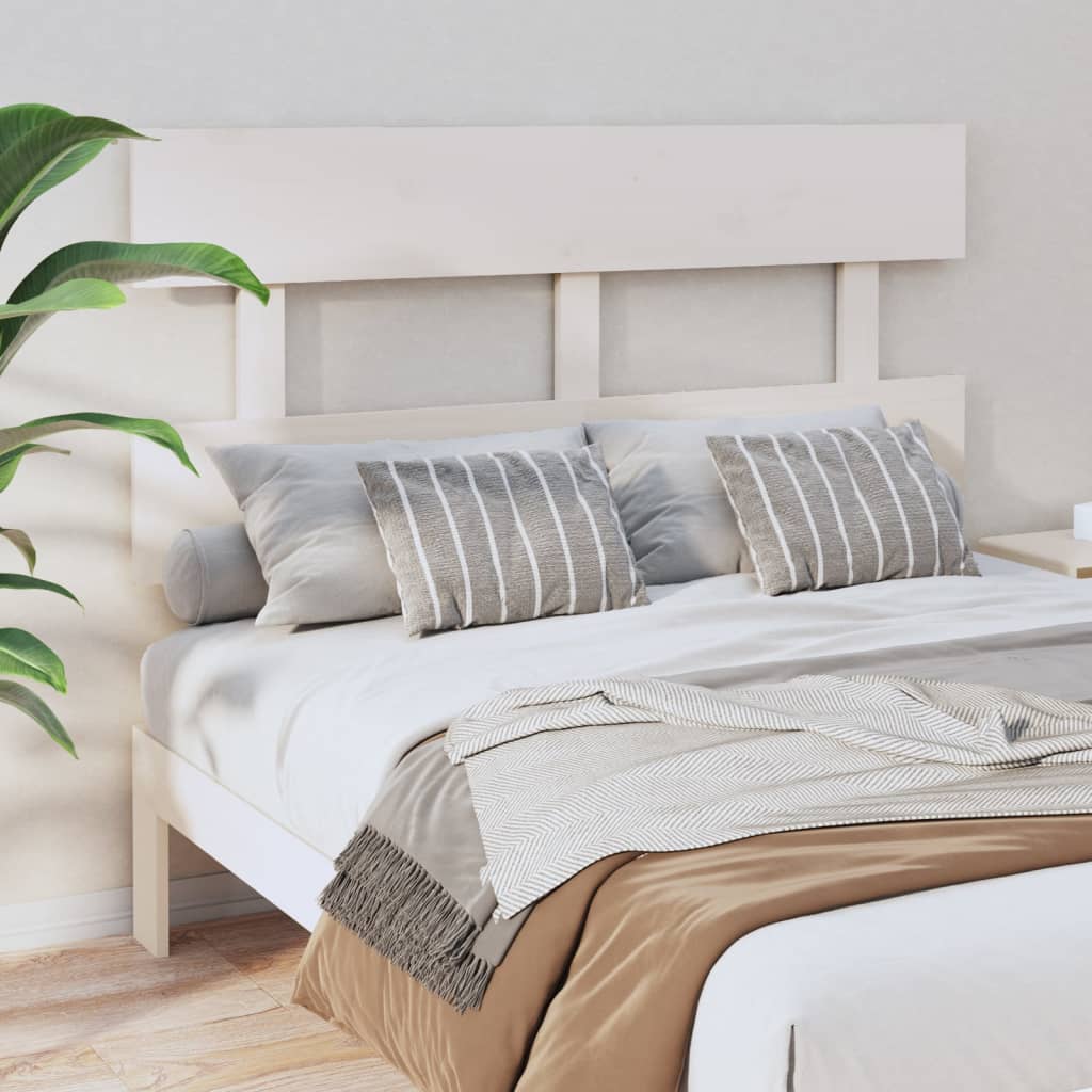 vidaXL Bed Headboard White 138x3x81 cm Solid Wood Pine