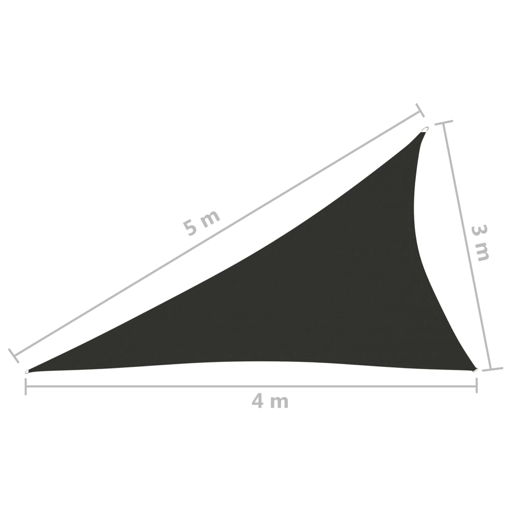 vidaXL Sunshade Sail Oxford Fabric Triangular 3x4x5 m Anthracite