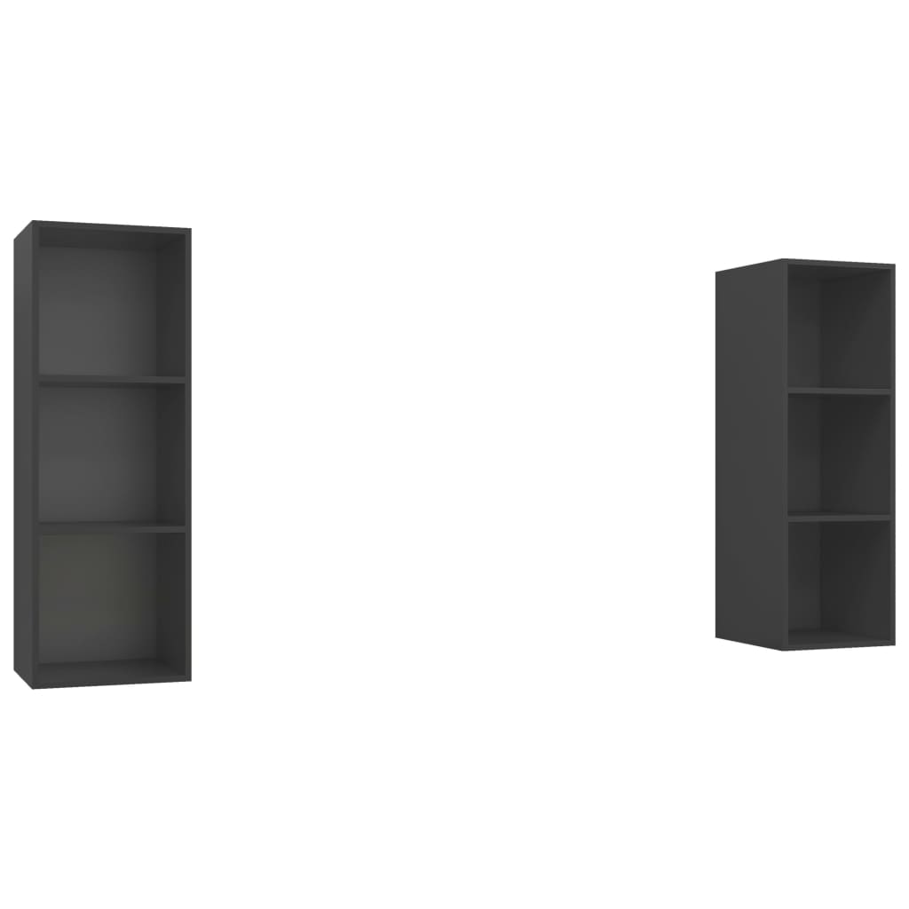 vidaXL Wall-mounted TV Cabinets 2 pcs Grey Engineered Wood