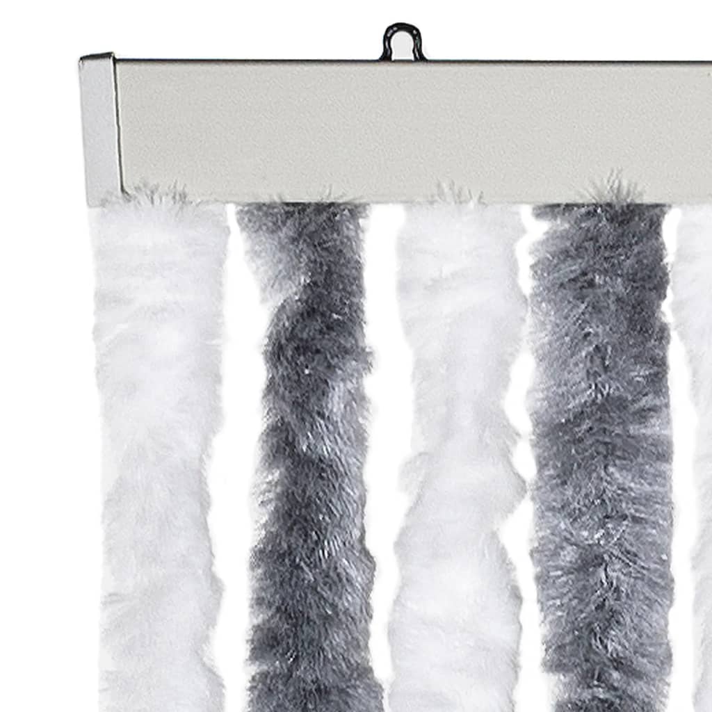 vidaXL Insect Curtain Grey and White 120x220 cm Chenille