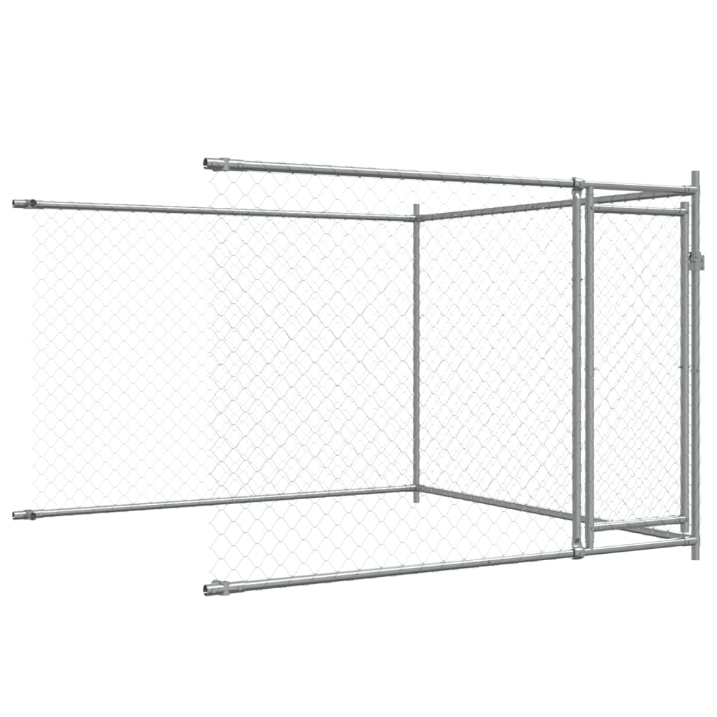 vidaXL Dog Cage with Doors Grey 12x2x1.5 m Galvanised Steel