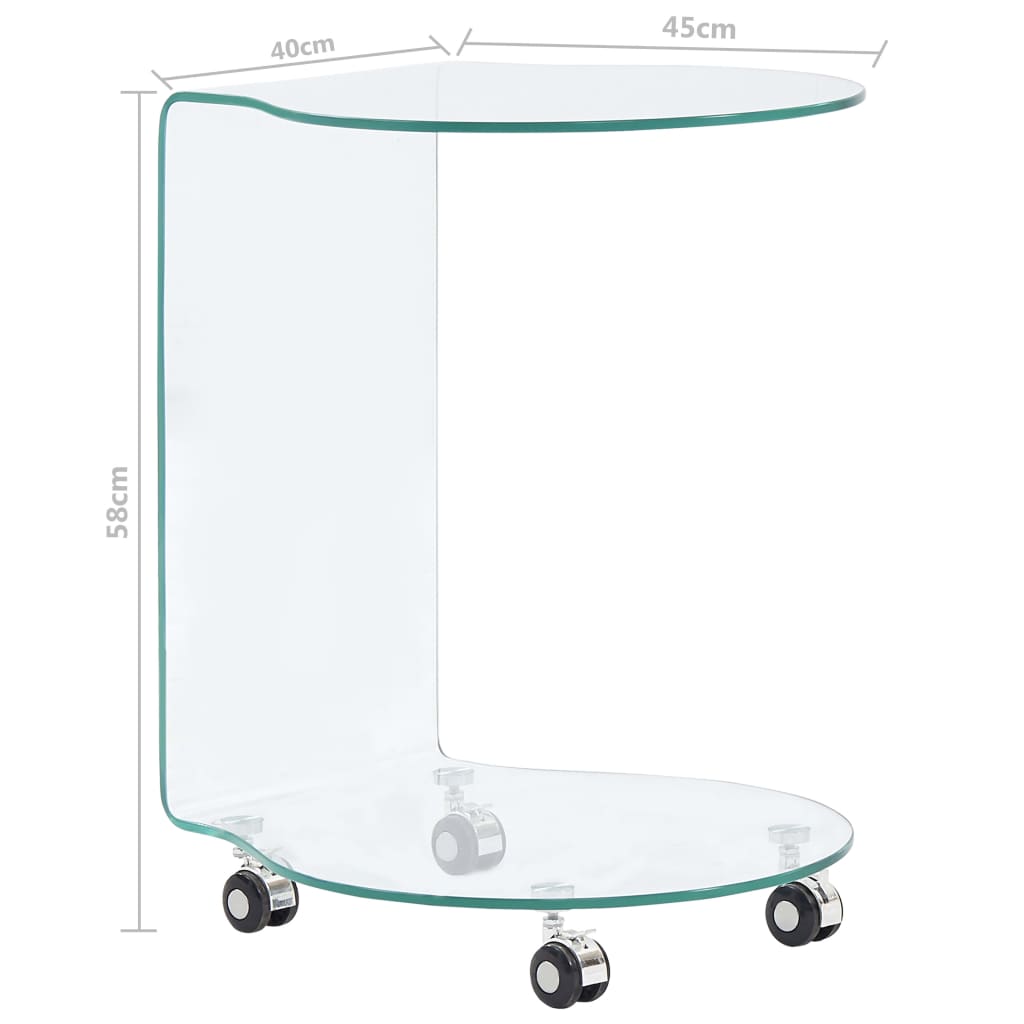 vidaXL Coffee Table 45x40x58 cm Tempered Glass