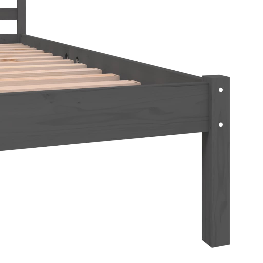 vidaXL Bed Frame Solid Wood Pine 90x190 cm Single Grey