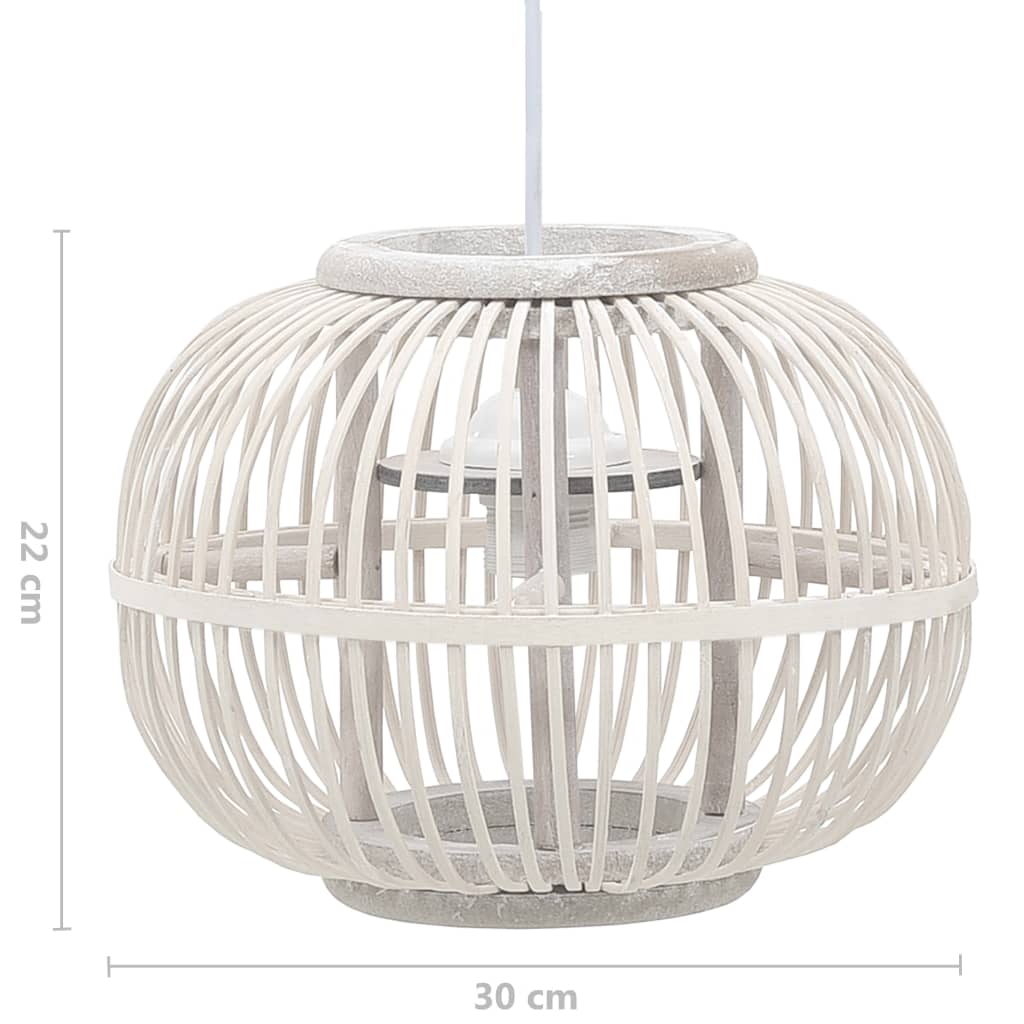 vidaXL Pendant Lamp White Willow 40 W 30x22 cm Globe E27