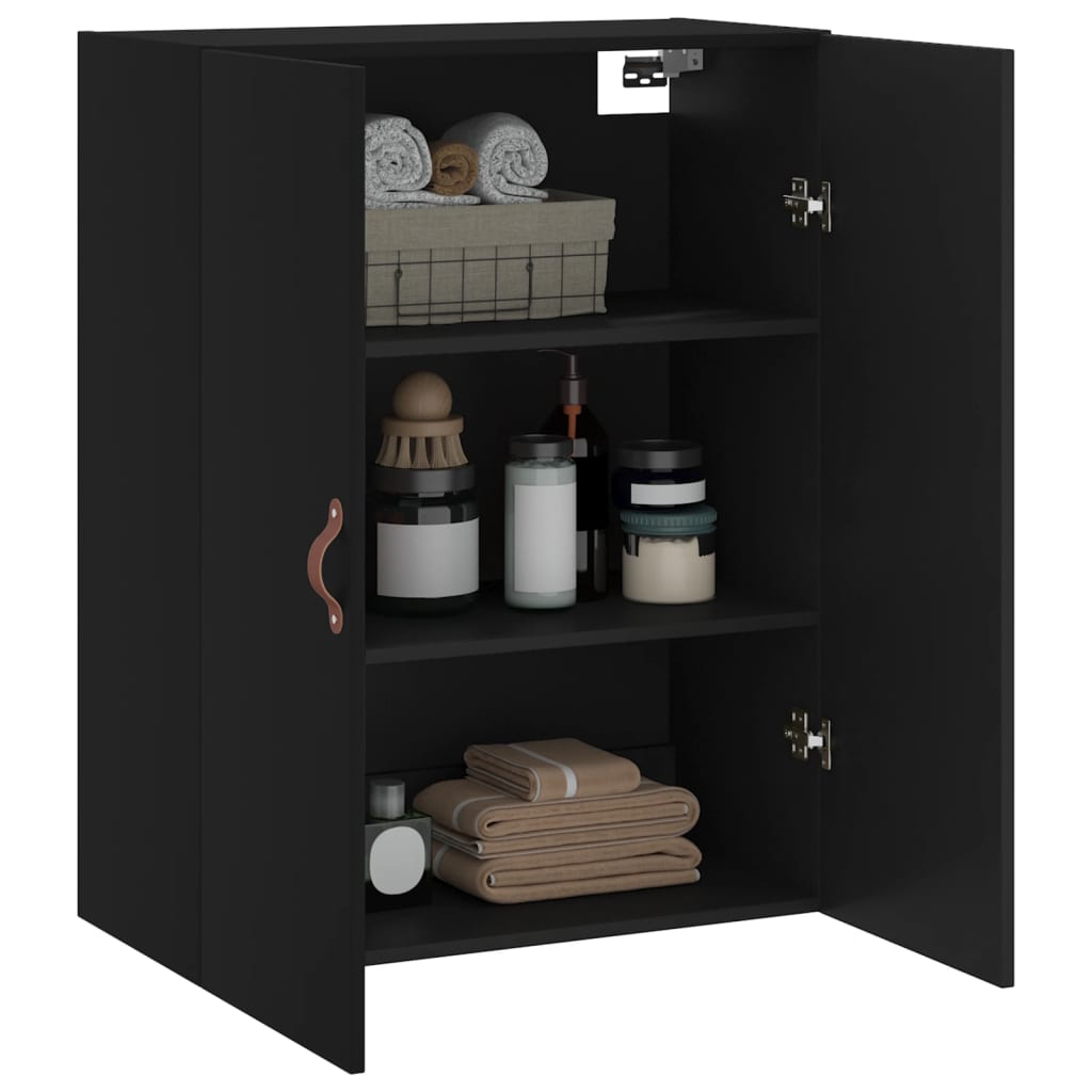 vidaXL Wall Mounted Cabinet Black 69.5x34x90 cm