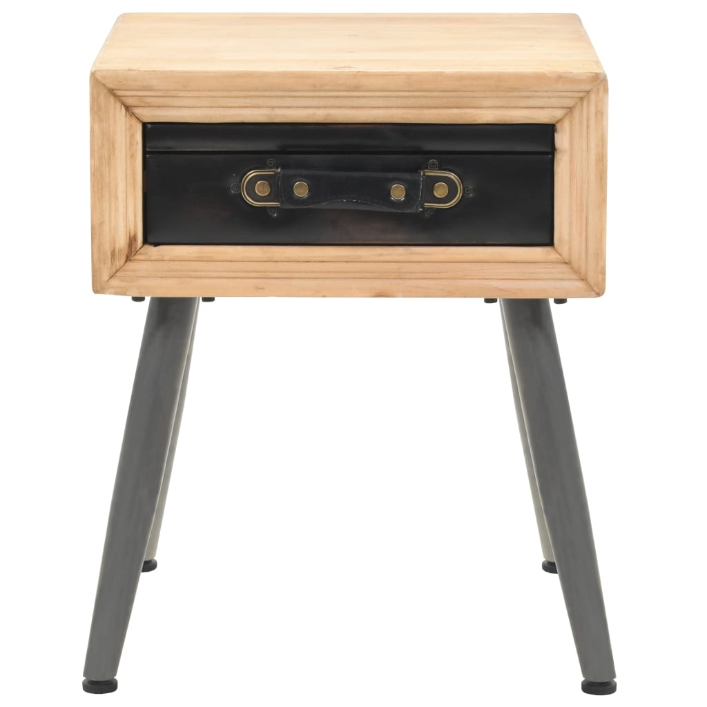 vidaXL Bedside Table Solid Fir Wood 43x38x50 cm