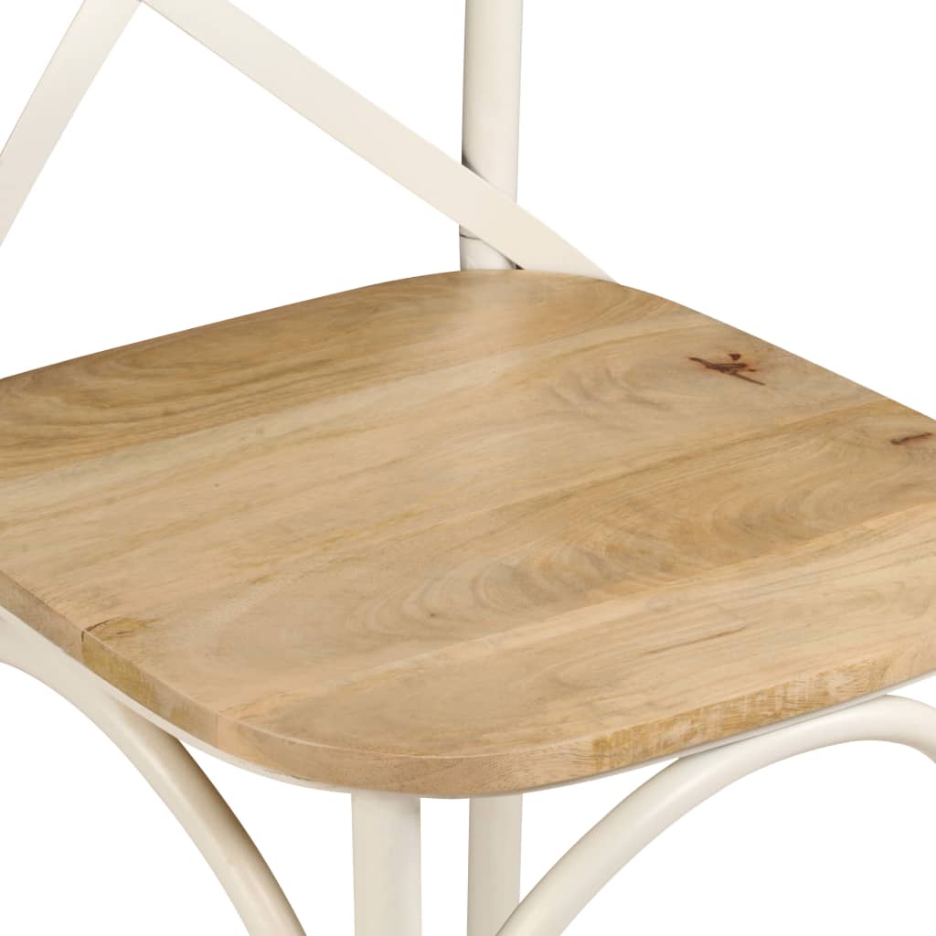 vidaXL Cross Chairs 4 pcs White Solid Mango Wood