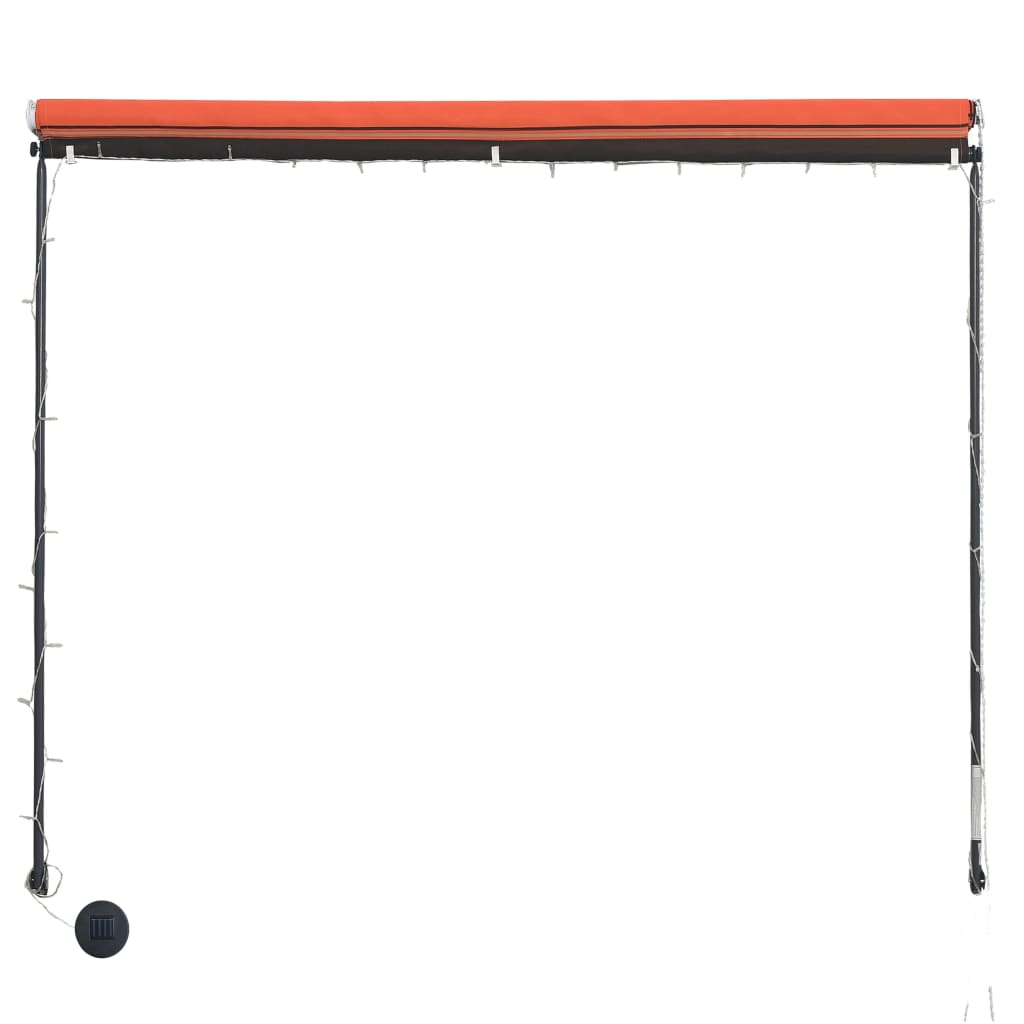vidaXL Retractable Awning with LED 250x150 cm Orange and Brown