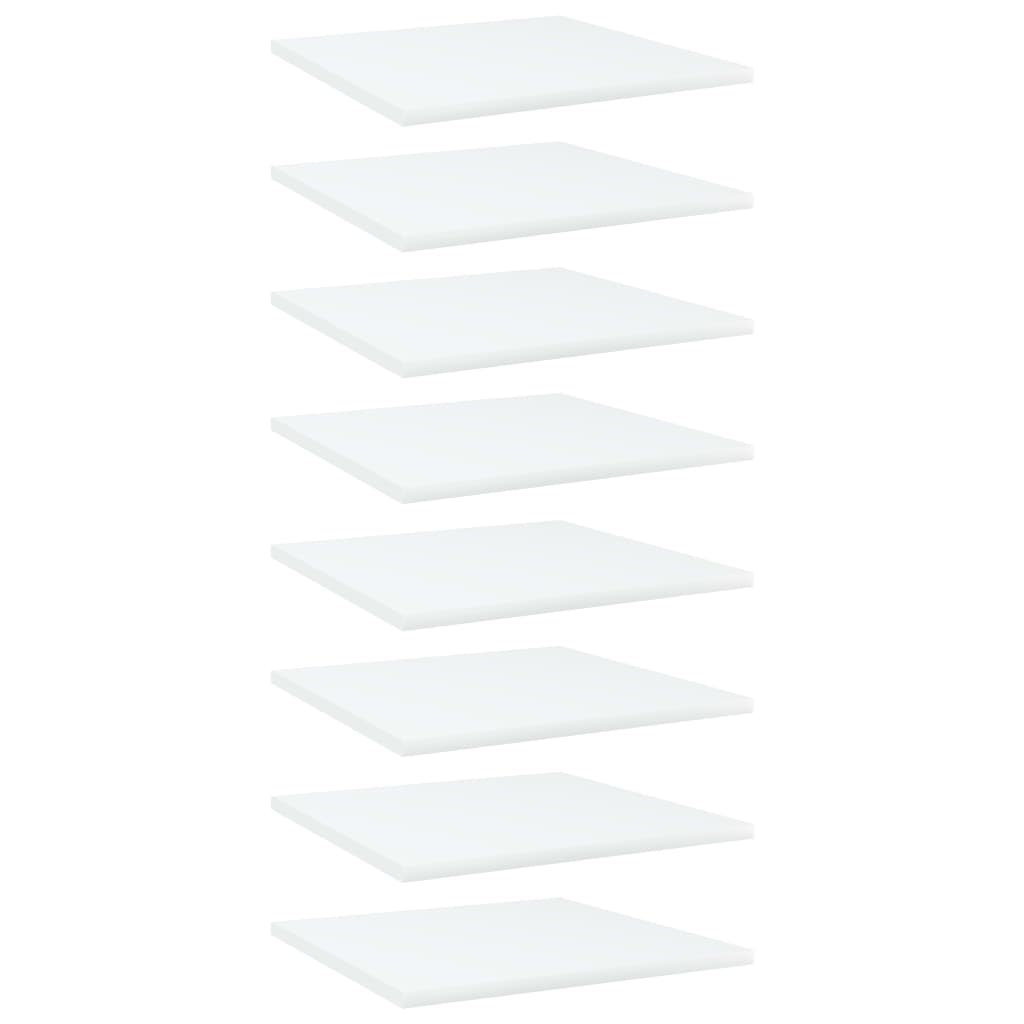 vidaXL Bookshelf Boards 8 pcs White 40x40x1.5 cm Engineered Wood