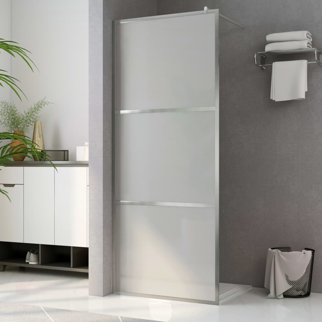 vidaXL Walk-in Shower Wall with Whole Frosted ESG Glass 90x195 cm