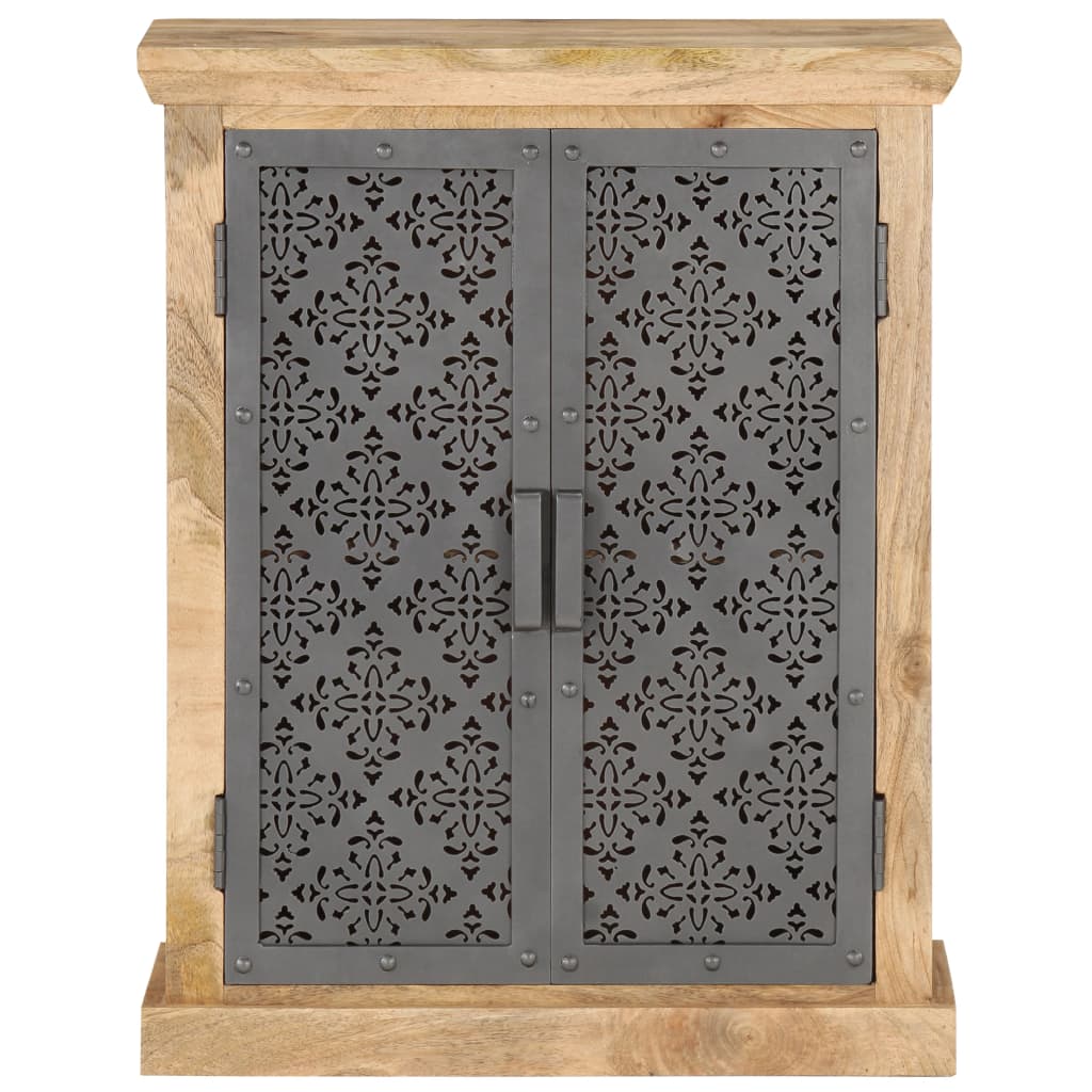 vidaXL Sideboard with Steel Doors 60x35x75 cm Solid Mango Wood