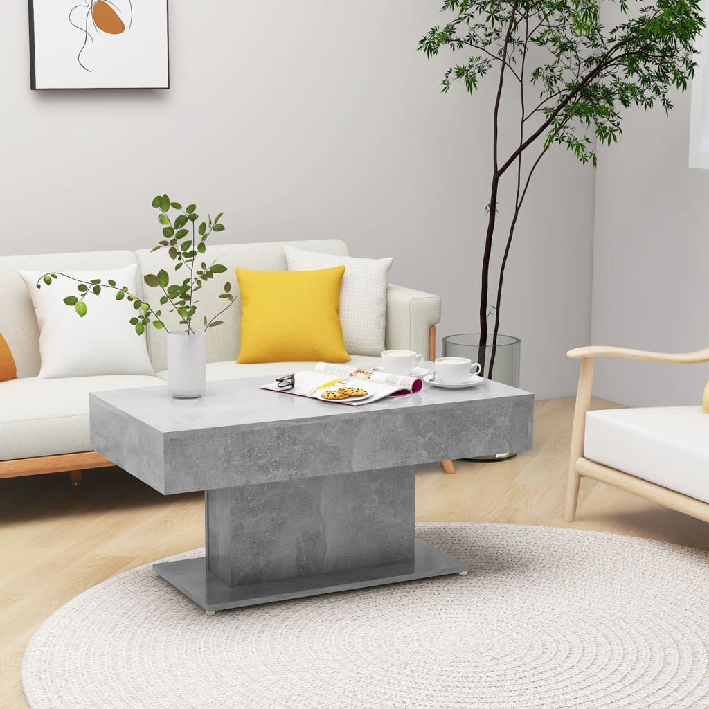 vidaXL Coffee Table Concrete Grey 96x50x45 cm Engineered Wood