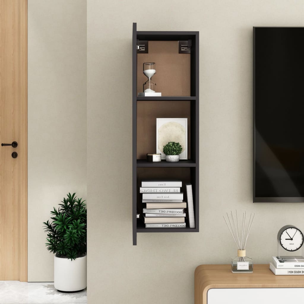 vidaXL TV Cabinet Grey 30.5x30x90 cm Engineered Wood