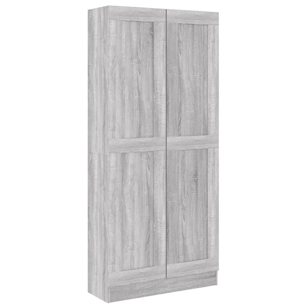 vidaXL Book Cabinet Grey Sonoma 82.5x30.5x185.5 cm Engineered Wood